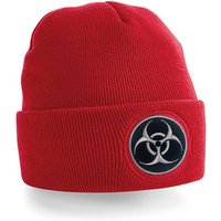 Blondie & Brownie Beanie Mnisex Mütze Beanei Biohazard Gefahrengut Giftig Apokalypse Stick von Blondie & Brownie