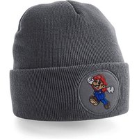 Blondie & Brownie Beanie Unisex Erwachsenen Mario Stick Patch Luigi Klempner Super Retro von Blondie & Brownie