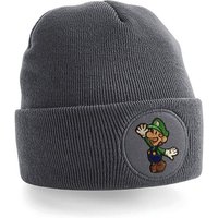 Blondie & Brownie Beanie Unisex Erwachsenen Mütze Luigi Stick Super Retro Konsole von Blondie & Brownie