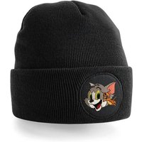 Blondie & Brownie Beanie Unisex Erwachsenen Mütze Tom Jerry Stick Patch Katze Maus Cartoon von Blondie & Brownie