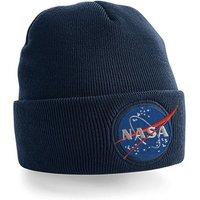 Blondie & Brownie Beanie Unisex Erwachsenen Nasa Stick Patch Apollo Astronaut Mars Mond X Space von Blondie & Brownie