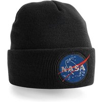 Blondie & Brownie Beanie Unisex Erwachsenen Nasa Stick Patch Apollo Astronaut Mars Mond X Space von Blondie & Brownie