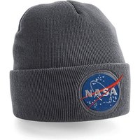 Blondie & Brownie Beanie Unisex Erwachsenen Nasa Stick Patch Apollo Astronaut Mars Mond X Space von Blondie & Brownie