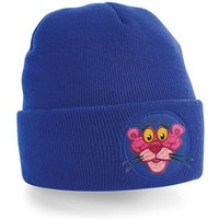 Blondie & Brownie Beanie Unisex Erwachsenen Pink Panther Paulchen Stick Patch Rosarote von Blondie & Brownie