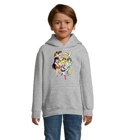 Blondie & Brownie Fun Kinder Hoodie Pullover Sailor Moon Friends, Grau, 118/128, 8 Jahre von Blondie & Brownie