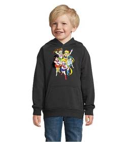 Blondie & Brownie Fun Kinder Hoodie Pullover Sailor Moon Friends, Schwarz, 142/152, 12 Jahre von Blondie & Brownie