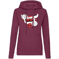 Blondie & Brownie Hoodie Damen Bulls Eye Auge Stier Bullen Pullover mit Kapuze von Blondie & Brownie