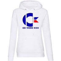 Blondie & Brownie Hoodie Damen Commodore 64 Konsole Amige Super Retro Mit Kapuze von Blondie & Brownie