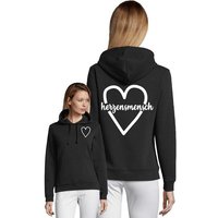 Blondie & Brownie Hoodie Damen Unisex Herzensmensch Lieblingsmensch Bff Friends Pullover mit Kapuze, Kängurutasche von Blondie & Brownie