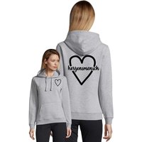 Blondie & Brownie Hoodie Damen Unisex Herzensmensch Lieblingsmensch Bff Friends Pullover mit Kapuze, Kängurutasche von Blondie & Brownie