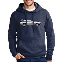 Blondie & Brownie Hoodie Herren Delorean Auto Zukunftsreise Zukunft Zeitmaschine mit Kapuze von Blondie & Brownie