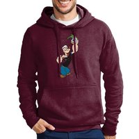 Blondie & Brownie Hoodie Herren Popeye Spinat Matrose Seemann Spinat Gym Mit Kapuze von Blondie & Brownie