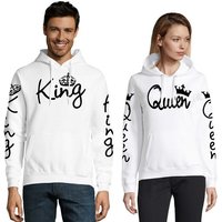 Blondie & Brownie Hoodie Unisex Paar Pärchen Pullover King Queen All Over Print Mit Kapuze, Kängurutasche von Blondie & Brownie