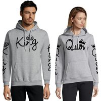 Blondie & Brownie Hoodie Unisex Paar Pärchen Pullover King Queen All Over Print Mit Kapuze, Kängurutasche von Blondie & Brownie