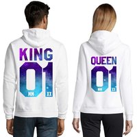 Blondie & Brownie Hoodie Unisex Paar Pärchen Pullover King Queen Valentin Bff Friends mit Kapuze, Kängurutasche von Blondie & Brownie