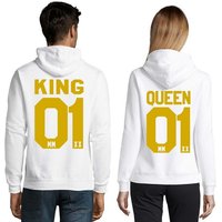 Blondie & Brownie Hoodie Unisex Paar Pärchen Pullover King Queen Valentin Bff Friends mit Kapuze, Kängurutasche von Blondie & Brownie