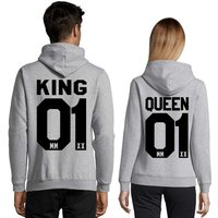 Blondie & Brownie Hoodie Unisex Paar Pärchen Pullover King Queen Valentin Bff Friends mit Kapuze, Kängurutasche von Blondie & Brownie