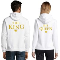 Blondie & Brownie Hoodie Unisex Paar Pärchen Pullover The King His Queen Valentin Bff Friends mit Kapuze, Kängurutasche von Blondie & Brownie