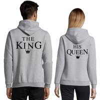 Blondie & Brownie Hoodie Unisex Paar Pärchen Pullover The King His Queen Valentin Bff Friends mit Kapuze, Kängurutasche von Blondie & Brownie