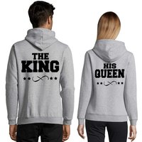 Blondie & Brownie Hoodie Unisex Paar Pärchen Pullover The King His Queen Valentin Bff Friends mit Kapuze, Kängurutasche von Blondie & Brownie