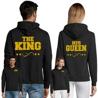 Blondie & Brownie Hoodie Unisex Paar Pärchen Pullover The King His Queen Valentin Bff Friends mit Kapuze, Kängurutasche von Blondie & Brownie