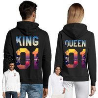 Blondie & Brownie Hoodie Unisex Pullover King Queen Sun Beach Paar Pärchen mit Kapuze, Kängurutasche von Blondie & Brownie