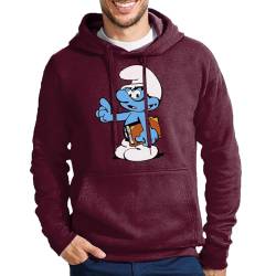 Blondie & Brownie Schlaubi Schlumpf Hoodie Burgund Gr.2XL von Blondie & Brownie