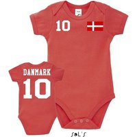 Blondie & Brownie Strampler Kinder Baby Dänemark Denmark Sport Trikot Fußball Weltmeister EM von Blondie & Brownie