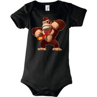 Blondie & Brownie Strampler Kinder Baby Donkey Kong Gorilla Affe Retro Konsole mit Druckknopf von Blondie & Brownie