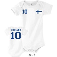 Blondie & Brownie Strampler Kinder Baby Finnland Skandinavien Sport Trikot Fußball Meister Europa von Blondie & Brownie