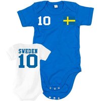 Blondie & Brownie Strampler Schweden Kinder Baby Sport Trikot Body Fussball Meister WM Europa EM von Blondie & Brownie