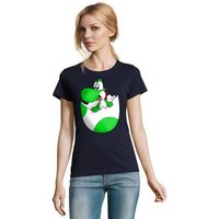 Blondie & Brownie T-Shirt Damen Baby Yoshi Ei Mario Super Retro Konsole Gaming von Blondie & Brownie