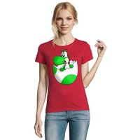 Blondie & Brownie T-Shirt Damen Baby Yoshi Ei Mario Super Retro Konsole Gaming von Blondie & Brownie