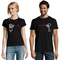 Blondie & Brownie T-Shirt Partner Pärchen Valentin Shirt Hearing the Love BFF Friends Hochzeit von Blondie & Brownie