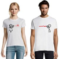 Blondie & Brownie T-Shirt Partner Pärchen Valentin Shirt Hearing the Love BFF Friends Hochzeit von Blondie & Brownie