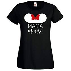 Damen T-Shirt Modell Mama Maus, Gr. XL, Schwarz von Blondie & Brownie