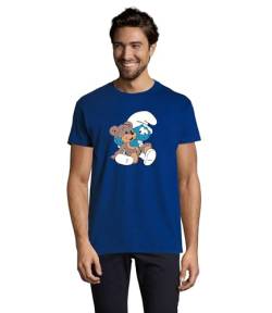 Fun T-Shirt Herren Baby Schlumpf Royal Blau Größe 5XL von Blondie & Brownie