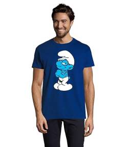 Fun T-Shirt Herren Schlaubi Schlumpf Royal Blau Größe 2XL von Blondie & Brownie