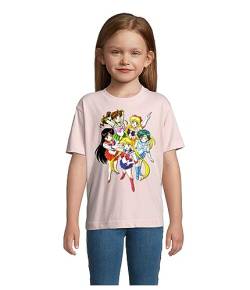 Kinder T-Shirt, Sailor Moon Friends, Rosa, Größe 8 Jahre (118/128) von Blondie & Brownie