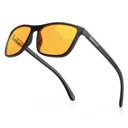 Bloomoak-99% Blaulicht-blockierende Brille-Gaming-Brille-blendfrei-Anti-Ermüdung-geeignet für Bildschirme, Spiele, Fernseher, Mobiltelefone… (Light Amber Honey - Migraine Glasses) von Bloomoak