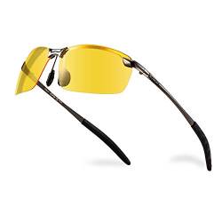 Bloomoak Nachtsichtbrille für Nachtfahrten, polarisierte HD-Nachtsichtbrille für neblige, regnerische, schneebedeckte, risikoreduzierende, blendfreie Fahrerbrille für UV400-Augenschutz von Bloomoak