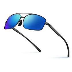 Bloomoak Polarisierte Sonnenbrille Herren Fahren Sonnenbrille 100% UV400 Schutz Polarisierte Outdoor Sportbrille Sonnenbrille mit Classic Al-Mg Metallrahmen von Bloomoak