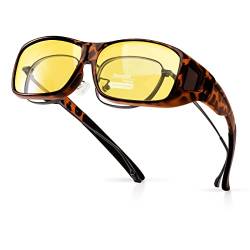 Bloomoak Überziehbrille, Überziehkorrekturbrille, 100 % UV-Schutz, entspiegelte Sonnebrille, umlaufend, TR90-Rahmen, für Damen und Herren von Bloomoak