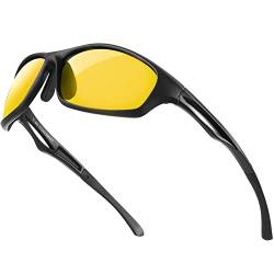 Nachtsichtbrille zum Autofahren - Nachtfahrbrille mit Polarisierte Gläser filtern Blendende Blendung durch Scheinwerfer / TR90 Bruchsicherer Rahmen/UV 400 Schutz - zum Radfahren Laufen von Bloomoak