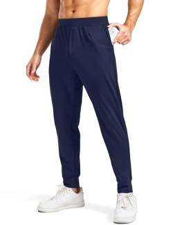 Blouty Herren-Jogginghose mit Reißverschlusstaschen, Stretch, Workout, athletische Sweathose, Fitnessstudio, Golf, Jogger für Herren, lässiges Laufen, Marineblau, X-Groß von Blouty