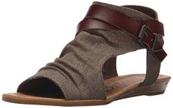 Blowfish Malibu Damen Balla Keilsandale, Brown Rancher Canvas/Whiskey Dyecut, 38 EU von Blowfish Malibu