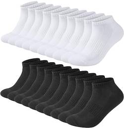 Blu Ninfee Sneaker Socken Herren Damen, 10 Paar Atmungsaktive Sportsocken Sneakersocken Damen Herrensocken Kurze Socken für Männer, Baumwollsocken Laufsocken Unisex, 5 Schwarz 5 Weiß, 39-42 von Blu Ninfee