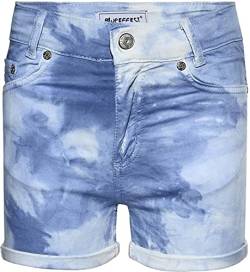 Blue Effect Mädchen Jeans Short High Waist Batik-Look, Regular, blau von Blue Effect