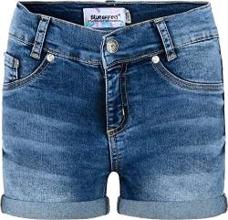 Blue Effect Mädchen Jeans Short mit Beinumschlag, Farbe:Blau (Blue medium 9719), GröÃŸe:140 von Blue Effect