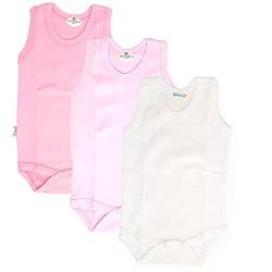 Blue Eyes Baby und Kinder Babybody ohne Arm, für Jungen und Mädchen, aus 100% natürliche Baumwolle, Body Set (9-12 Monat, 3er-Pink) von Blue Eyes